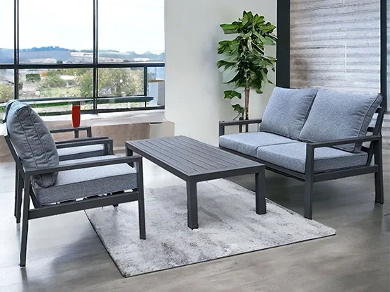 אלין - מערכת ישיבה אפור דו אלומיניום GARDA