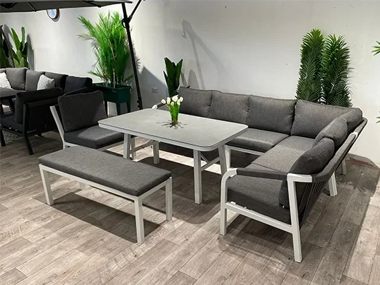 טינה - פינת ישיבה פינתית אוף ואיט אלומיניום GARDA