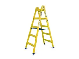 סולם עץ כפול צהוב 5 שלבים RANA56