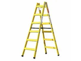 סולם עץ כפול צהוב 6 שלבים RANA56