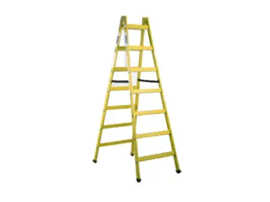 סולם עץ כפול צהוב 7 שלבים RANA56
