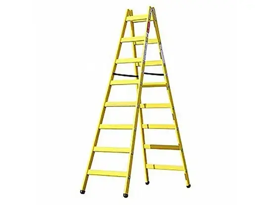 סולם עץ כפול צהוב 8 שלבים RANA56