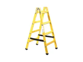 סולם עץ כפול צהוב 4 שלבים RANA56