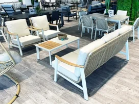 למיה - מערכת ישיבה אוף ואיט תלת אלומיניום/טיק GARDA