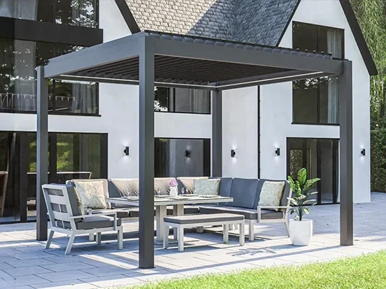 נאקוס - פרגולה 3*3 אפור אלומיניום GARDA