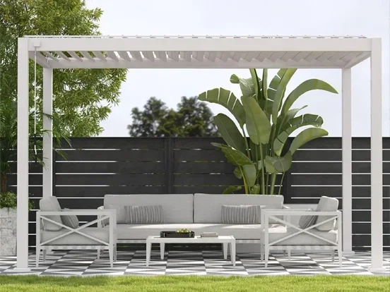 נאקוס - פרגולה 4*3 אוף ואיט אלומיניום GARDA