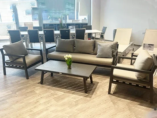 נטלי - מערכת ישיבה אפור תלת אלומיניום GARDA