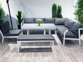 טינה - פינת ישיבה פינתית אוף ואיט אלומיניום GARDA