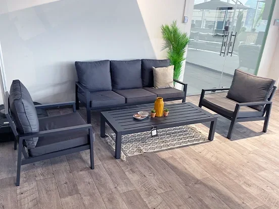 פהדה - מערכת ישיבה אפור תלת אלומיניום GARDA