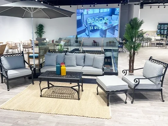 מונאקו - מערכת ישיבה אפור תלת אלומיניום GARDA