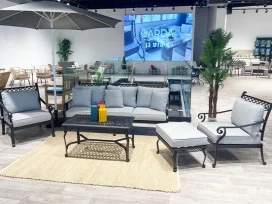 מונאקו - מערכת ישיבה אפור תלת אלומיניום GARDA