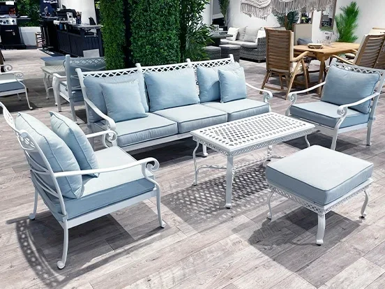 מונאקו - מערכת ישיבה לבן תלת אלומיניום GARDA