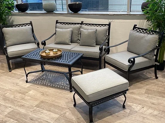 מרבלה - מערכת ישיבה אפור דו אלומיניום קלאס GARDA