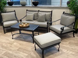 מרבלה - מערכת ישיבה אפור דו אלומיניום קלאס GARDA