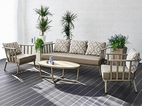 טנזניה - מערכת ישיבה שמפניה תלת אלומיניום GARDA