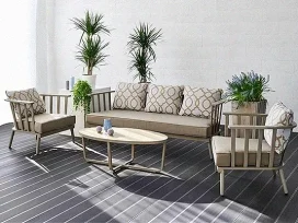 טנזניה - מערכת ישיבה שמפניה תלת אלומיניום GARDA