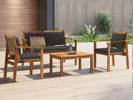 יאש - מערכת ישיבה טבעי דו עץ GARDA