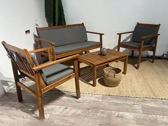 יאש - מערכת ישיבה טבעי דו עץ GARDA