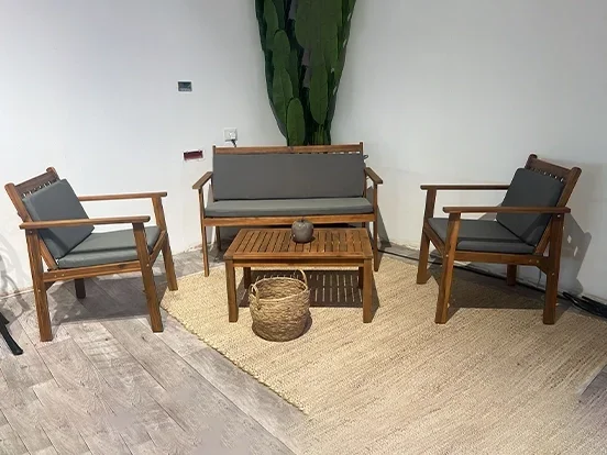 יאש - מערכת ישיבה טבעי דו עץ GARDA