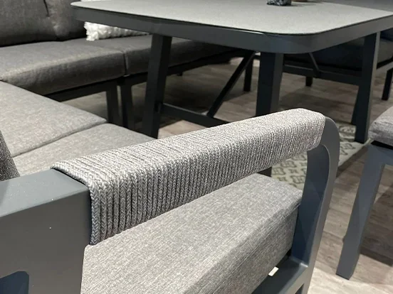 טינה - פינת ישיבה פינתית אפור אלומיניום GARDA