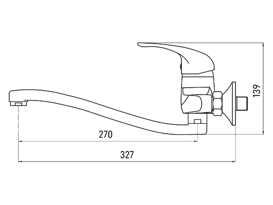ברז קיר 2405A-1 ARCTIC פיה ארוכה AQUILA