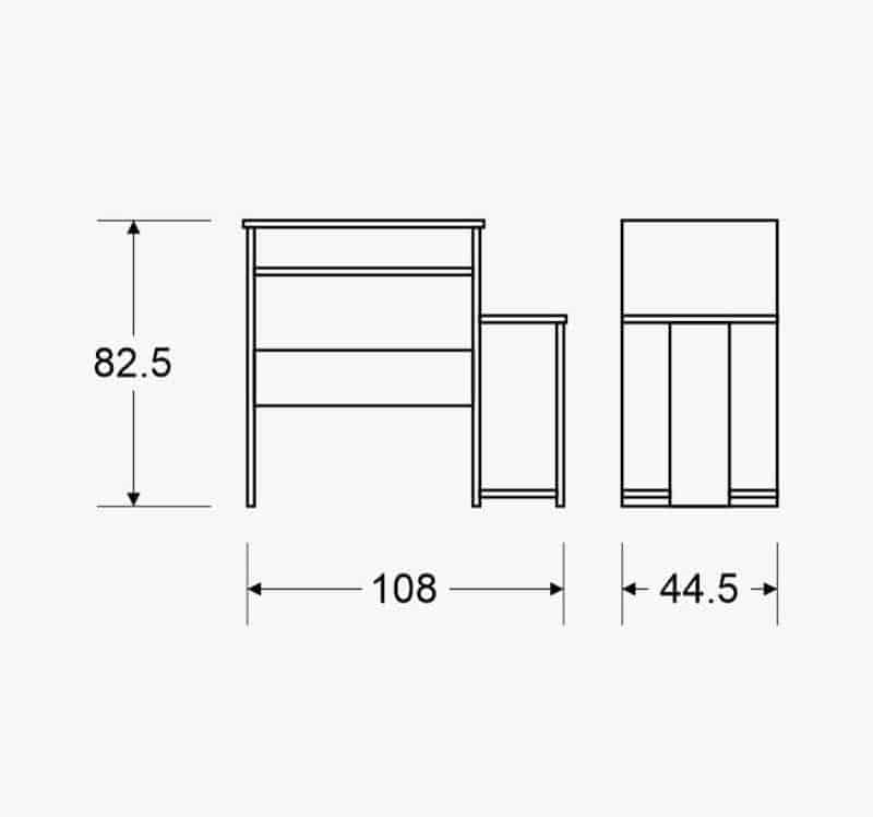 שולחן דגם 204 מחשב עם מדף נשלף למקלדת ומדף למדפסת שיטה יראון YIRON