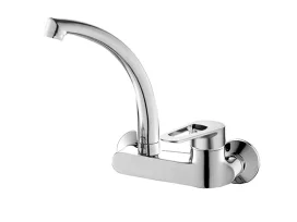 ברז קיר 2425A-0 CAPINERA עם פית ברבור קצרה AQUILA