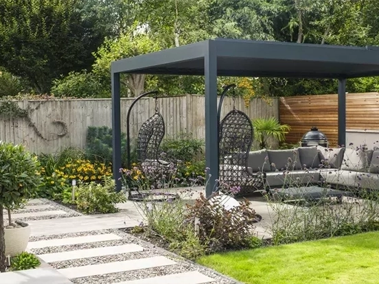 נאקוס - פרגולה 4*3 אפור אלומיניום GARDA