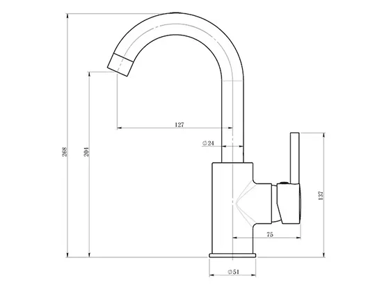ברז פרח DONALD שחור קצר AQUILA PREMIUM