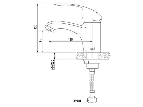 ברז פרח 4201A PULCINO יצוק קצר AQUILA