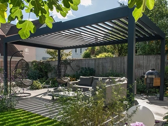 נאקוס - פרגולה 4*3 אפור אלומיניום GARDA