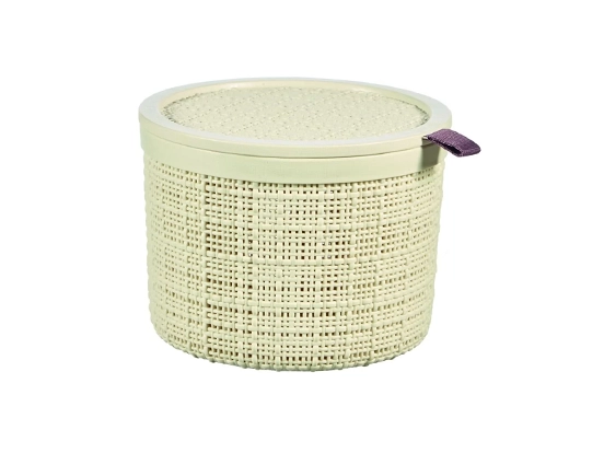 סלסלה יוטה 1903 עגולה - קרם 2 ליטר כתר KETER