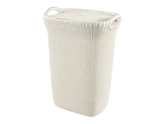 סל כביסה 57 ליטר סרוג לבן - כתר KETER