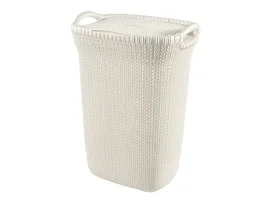 סל כביסה 57 ליטר סרוג לבן - כתר KETER