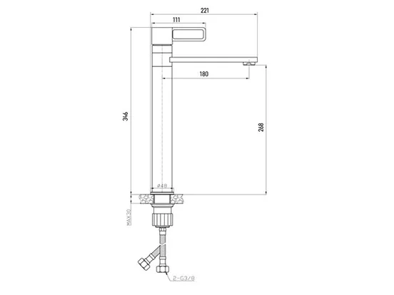 ברז פרח גבוה MATTEO כרום AQUILA PREMIUM