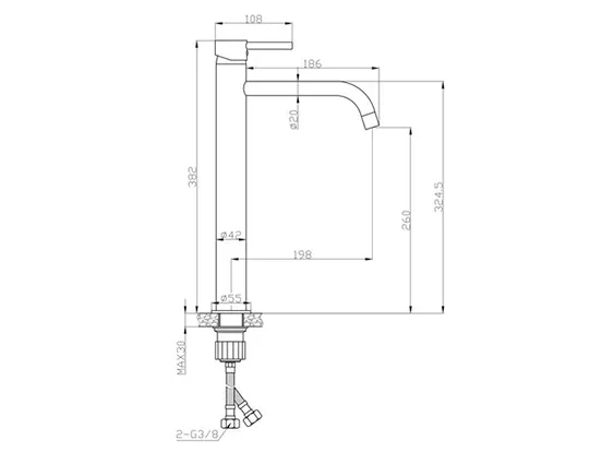 ברז פרח גבוה ALTO כרום AQUILA PREMIUM