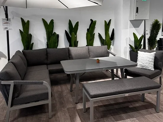 טינה - פינת ישיבה פינתית שמפניה אלומיניום GARDA