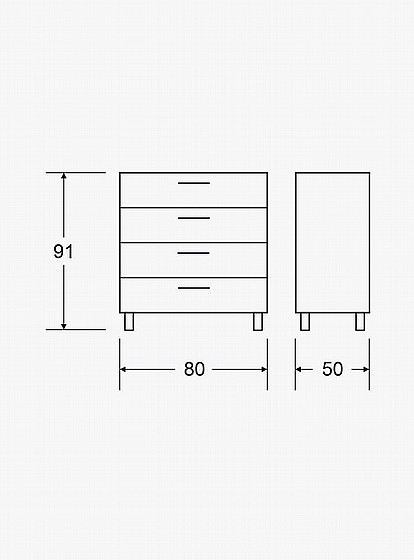 שידה 4 מגירות לבן דגם 384 יראון YIRON