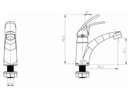 ברז פרח מים קרים דגם 4 AQUILA