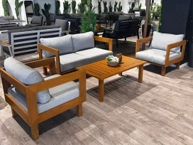 קינה - מערכת ישיבה עץ טיק תלת GARDA