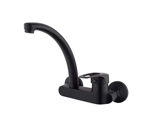 ברז קיר 2427A-1 CAPINERA עם פית ברבור ארוכה שחור מט AQUILA