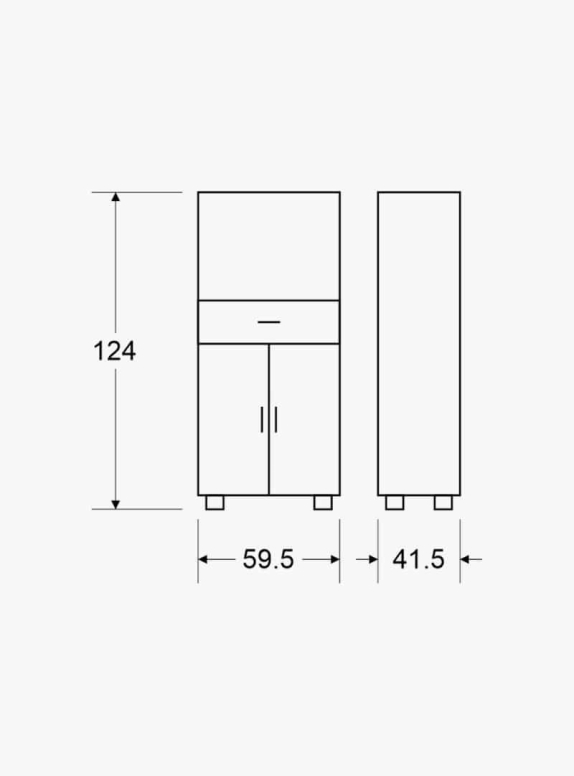 ארון למיקרוגל צרה לבן דגם 404 יראון