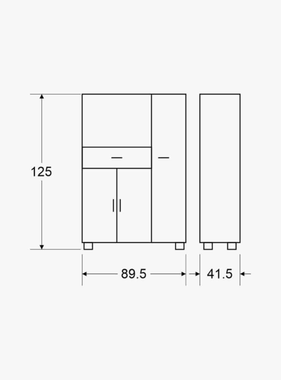 ארון למיקרוגל רחבה לבן דגם יראון 405