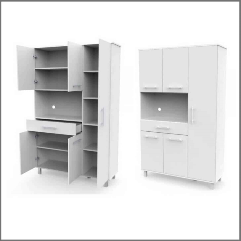 שידת ארון למיקרוגל 5 דלתות לבן דגם יראון 408