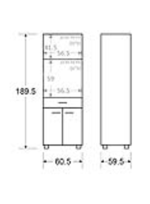 ארון למיקרוגל ותנור צבע לבן דגם 410 יראון