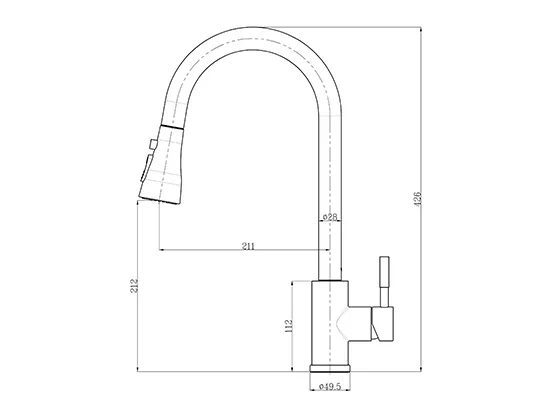 ברז נשלף PAVONE נירוסטה מוברש AQUILA