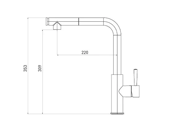 ברז נשלף CLOD שחור AQUILA PREMIUM