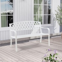 שיר - ספסל ישיבה מתכת 120 ס"מ לבן GARDA