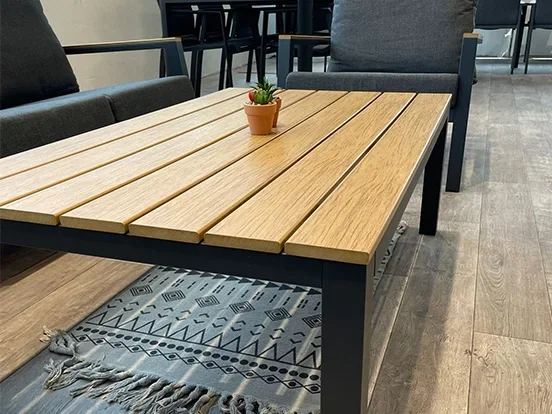 לוזון - מערכת ישיבה אפור תלת אלומיניום/פוליווד GARDA