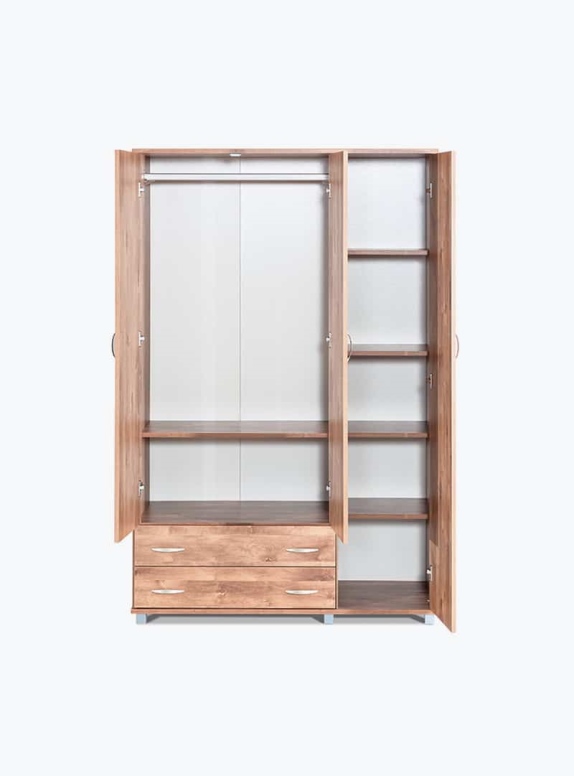 ארון בגדים 3 דלתות 2 מגירות שיטה דגם 607 יראון